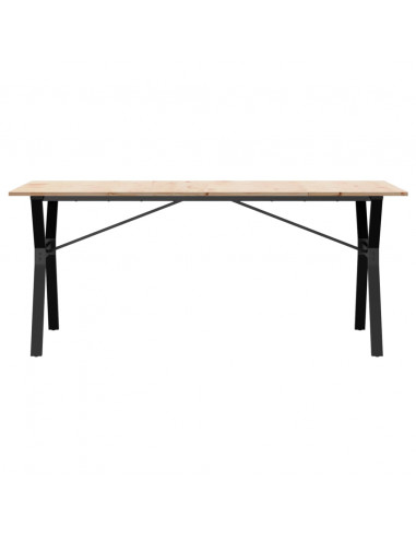 Tavolo da Pranzo Telaio a Y 180x90x75 cm Massello Pino e Ghisa