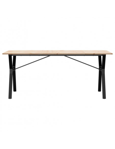 Tavolo da Pranzo Telaio a Y 180x90x75 cm Massello Pino e Ghisa