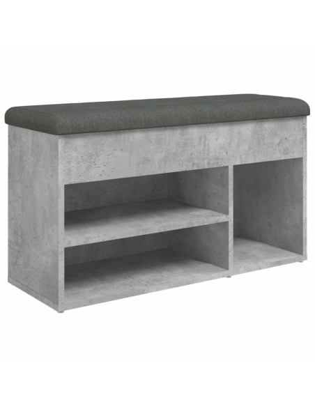 Panca per Scarpe Grigio Cemento 82x32x45,5cm Legno Multistrato