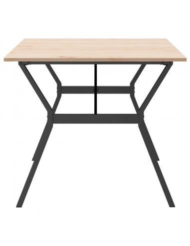 Tavolo da Pranzo Telaio a Y 180x90x75 cm Massello Pino e Ghisa