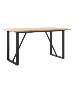 Tavolo da Pranzo Telaio a O 160x80x75,5cm Massello Pino e Ghisa 2