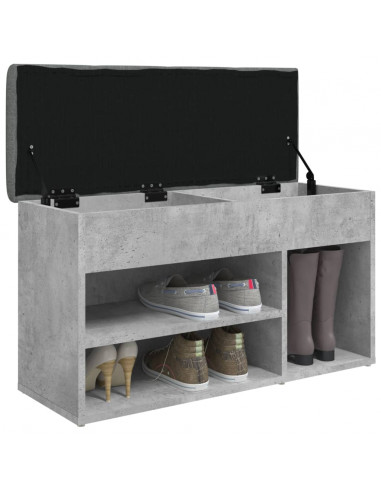 Panca per Scarpe Grigio Cemento 82x32x45,5cm Legno Multistrato