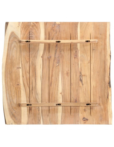 Piano del Tavolo in Legno Massello di Acacia 58x(50-60)x3,8 cm