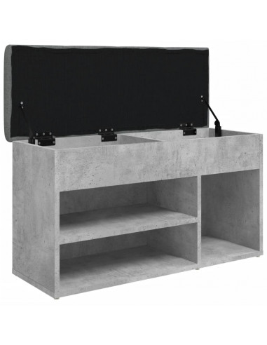 Panca per Scarpe Grigio Cemento 82x32x45,5cm Legno Multistrato