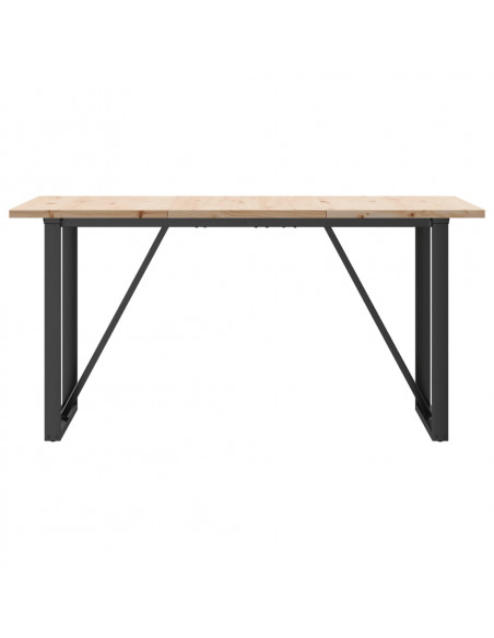 Tavolo da Pranzo Telaio a O 160x80x75,5cm Massello Pino e Ghisa