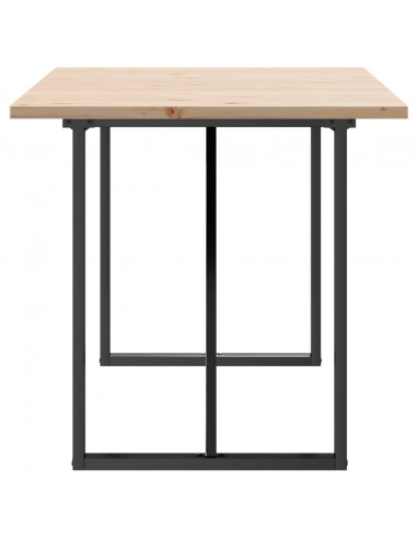 Tavolo da Pranzo Telaio a O 160x80x75,5cm Massello Pino e Ghisa