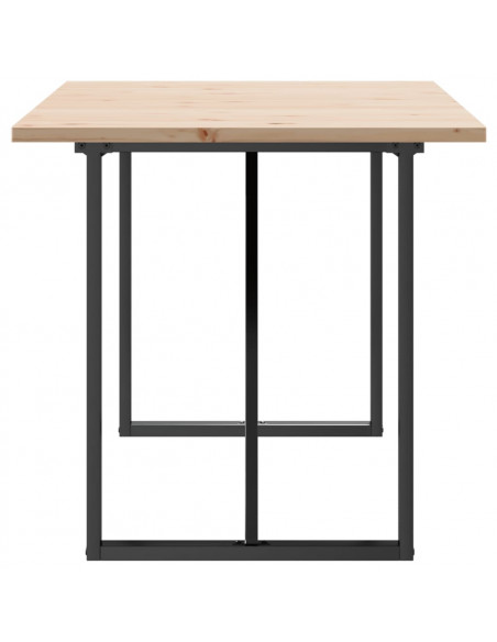 Tavolo da Pranzo Telaio a O 160x80x75,5cm Massello Pino e Ghisa