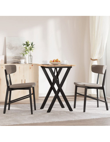 Tavolo da Pranzo Telaio a X 50x50x75,5 cm Legno Pino e Acciaio