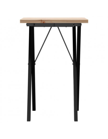 Tavolo da Pranzo Telaio a X 50x50x75,5 cm Legno Pino e Acciaio