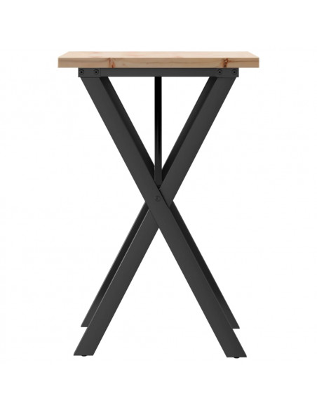 Tavolo da Pranzo Telaio a X 50x50x75,5 cm Legno Pino e Acciaio