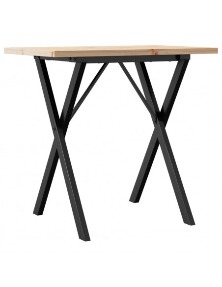 Tavolo da Pranzo Telaio a X 80x50x75,5 cm Massello Pino e Ghisa