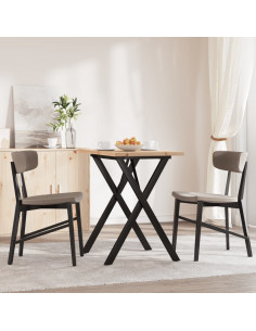 Tavolo da Pranzo Telaio a X 80x50x75,5 cm Legno Pino e Acciaio 2