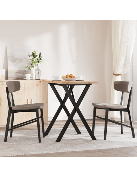 Tavolo da Pranzo Telaio a X 80x50x75,5 cm Massello Pino e Ghisa