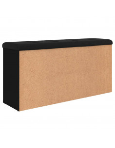 Panca Porta Scarpe Nera 102x32x50 cm in Legno Multistrato 2