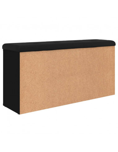 Panca Porta Scarpe Nera 102x32x50 cm in Legno Multistrato