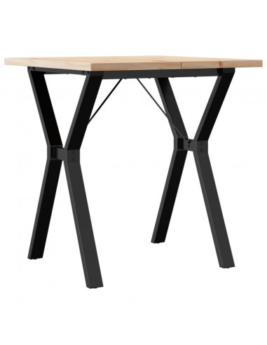 Tavolo da Pranzo Telaio a Y 70x70x75,5 cm Massello Pino e Ghisa