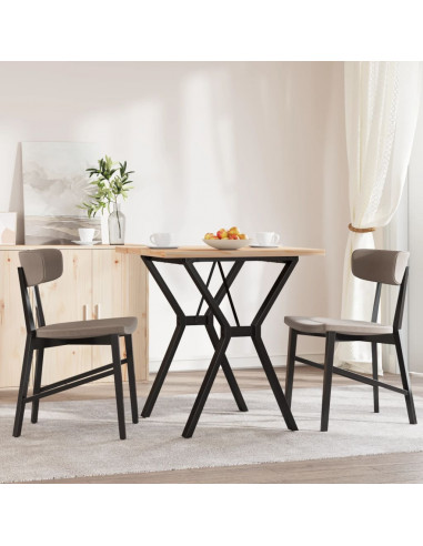 Tavolo da Pranzo Telaio a Y 70x70x75,5 cm Massello Pino e Ghisa