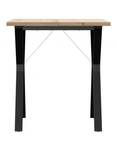 Tavolo da Pranzo Telaio a Y 70x70x75,5 cm Massello Pino e Ghisa
