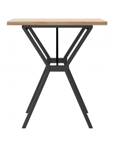 Tavolo da Pranzo Telaio a Y 70x70x75,5 cm Massello Pino e Ghisa