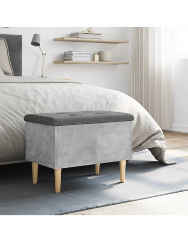 Panca Portaoggetti Grigio Cemento 62x42x46 cm Legno Multistrato