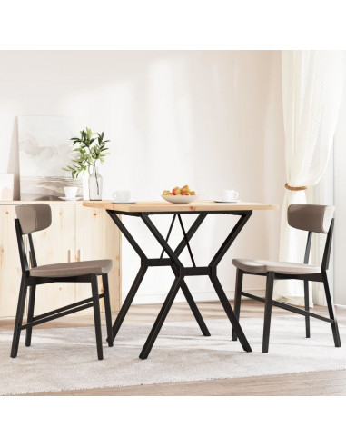 Tavolo da Pranzo Telaio a Y 80x80x75,5 cm Massello Pino e Ghisa