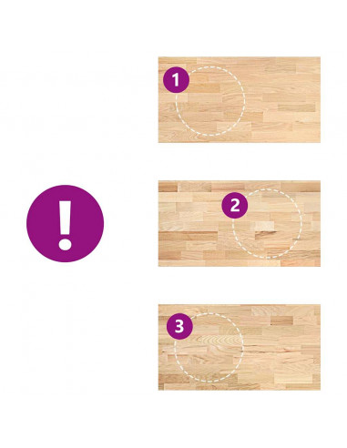 Piano di Lavoro Cucina 120x63,5x2,7 cm Legno Massello Rovere