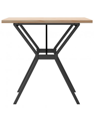 Tavolo da Pranzo Telaio a Y 80x80x75,5 cm Massello Pino e Ghisa