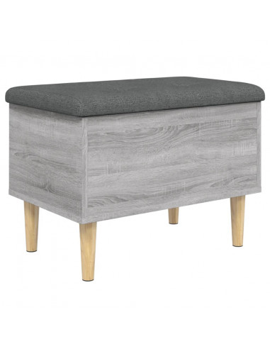 Panca Portaoggetti Grigio Sonoma 62x42x46 cm Legno Multistrato