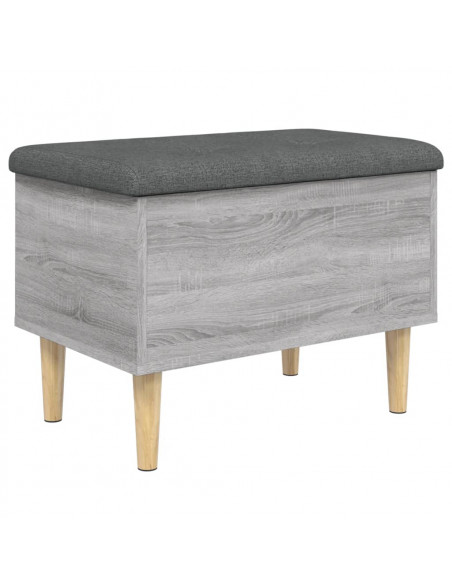 Panca Portaoggetti Grigio Sonoma 62x42x46 cm Legno Multistrato