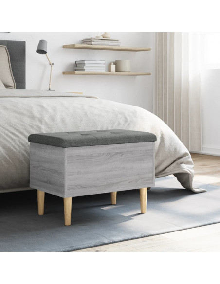 Panca Portaoggetti Grigio Sonoma 62x42x46 cm Legno Multistrato