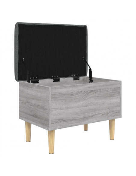 Panca Portaoggetti Grigio Sonoma 62x42x46 cm Legno Multistrato