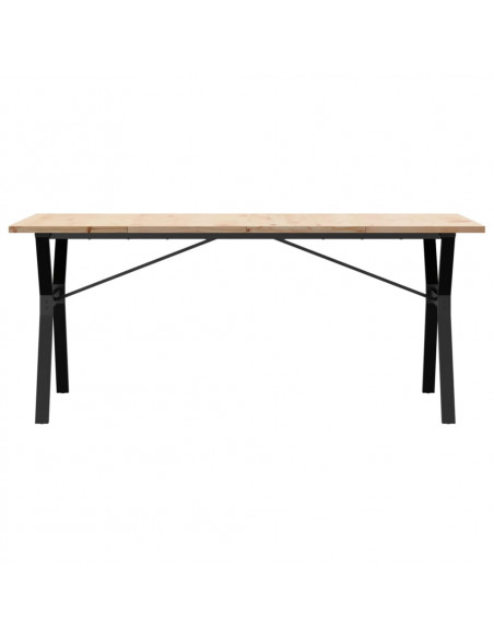 Tavolo da Pranzo Telaio a Y 180x90x75,5cm Massello Pino e Ghisa