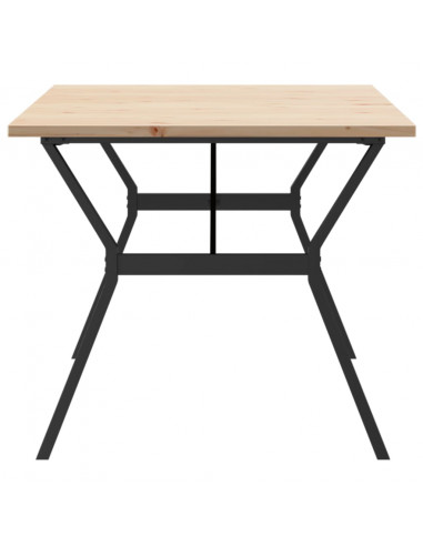 Tavolo da Pranzo Telaio a Y 180x90x75,5cm Massello Pino e Ghisa