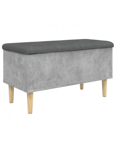 Panca Portaoggetti Grigio Cemento 82x42x46 cm Legno Multistrato
