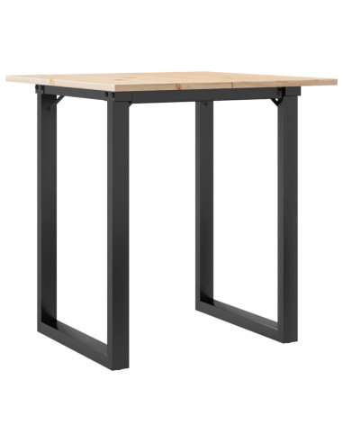 Tavolo da Pranzo Telaio a O 70x70x75 cm Massello Pino e Ghisa