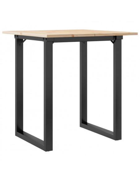 Tavolo da Pranzo Telaio a O 70x70x75 cm Legno Pino e Acciaio