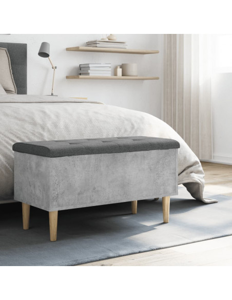 Panca Portaoggetti Grigio Cemento 82x42x46 cm Legno Multistrato
