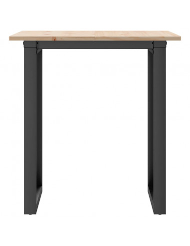 Tavolo da Pranzo Telaio a O 70x70x75 cm Massello Pino e Ghisa