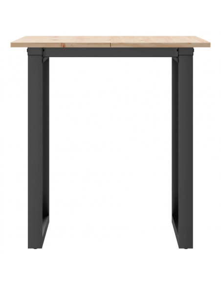 Tavolo da Pranzo Telaio a O 70x70x75 cm Massello Pino e Ghisa