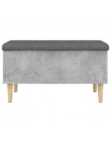 Panca Portaoggetti Grigio Cemento 82x42x46 cm Legno Multistrato