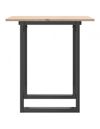 Tavolo da Pranzo Telaio a O 70x70x75 cm Massello Pino e Ghisa