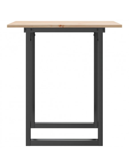 Tavolo da Pranzo Telaio a O 70x70x75 cm Legno Pino e Acciaio