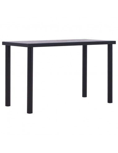 Tavolo da Pranzo Nero e Grigio Cemento 120x60x75 cm in MDF