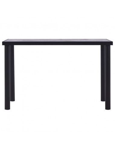 Tavolo da Pranzo Nero e Grigio Cemento 120x60x75 cm in MDF