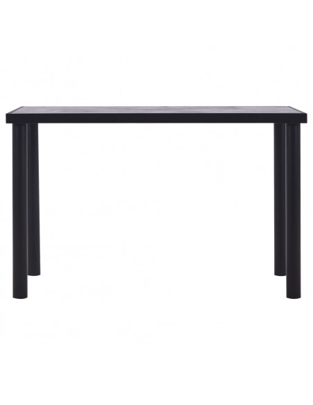 Tavolo da Pranzo Nero e Grigio Cemento 120x60x75 cm in MDF