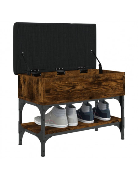 Panca Porta Scarpe Rovere Fumo 62x32x45 cm in Legno Multistrato