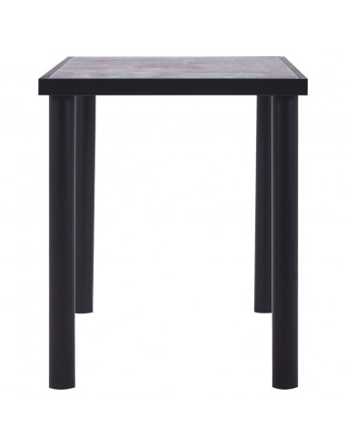 Tavolo da Pranzo Nero e Grigio Cemento 120x60x75 cm in MDF