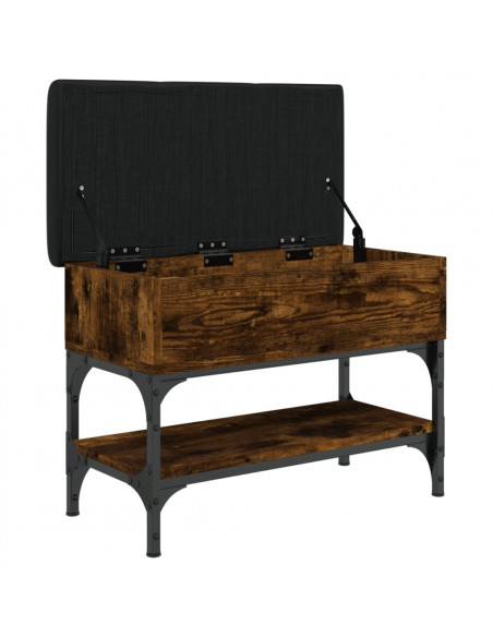 Panca Porta Scarpe Rovere Fumo 62x32x45 cm in Legno Multistrato
