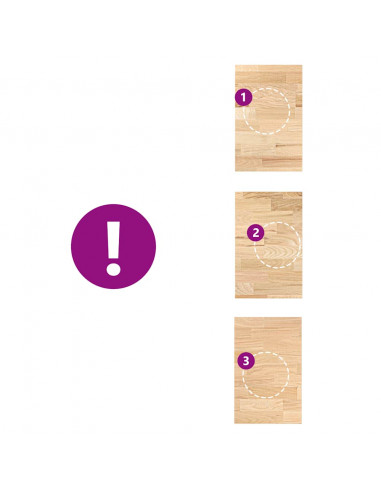 Piano di Lavoro Cucina 40x63,5x2,7 cm Legno Massello Rovere