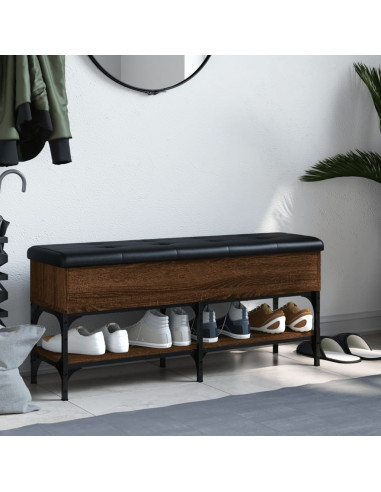 Panca Porta Scarpe Rovere Marrone 102x35x45cm Legno Multistrato
